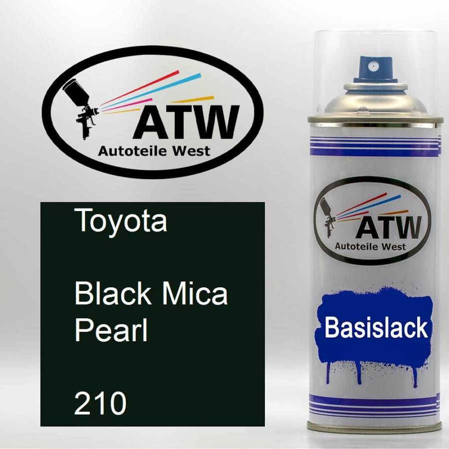Toyota, Black Mica Pearl, 210: 400ml Sprühdose, von ATW Autoteile West.